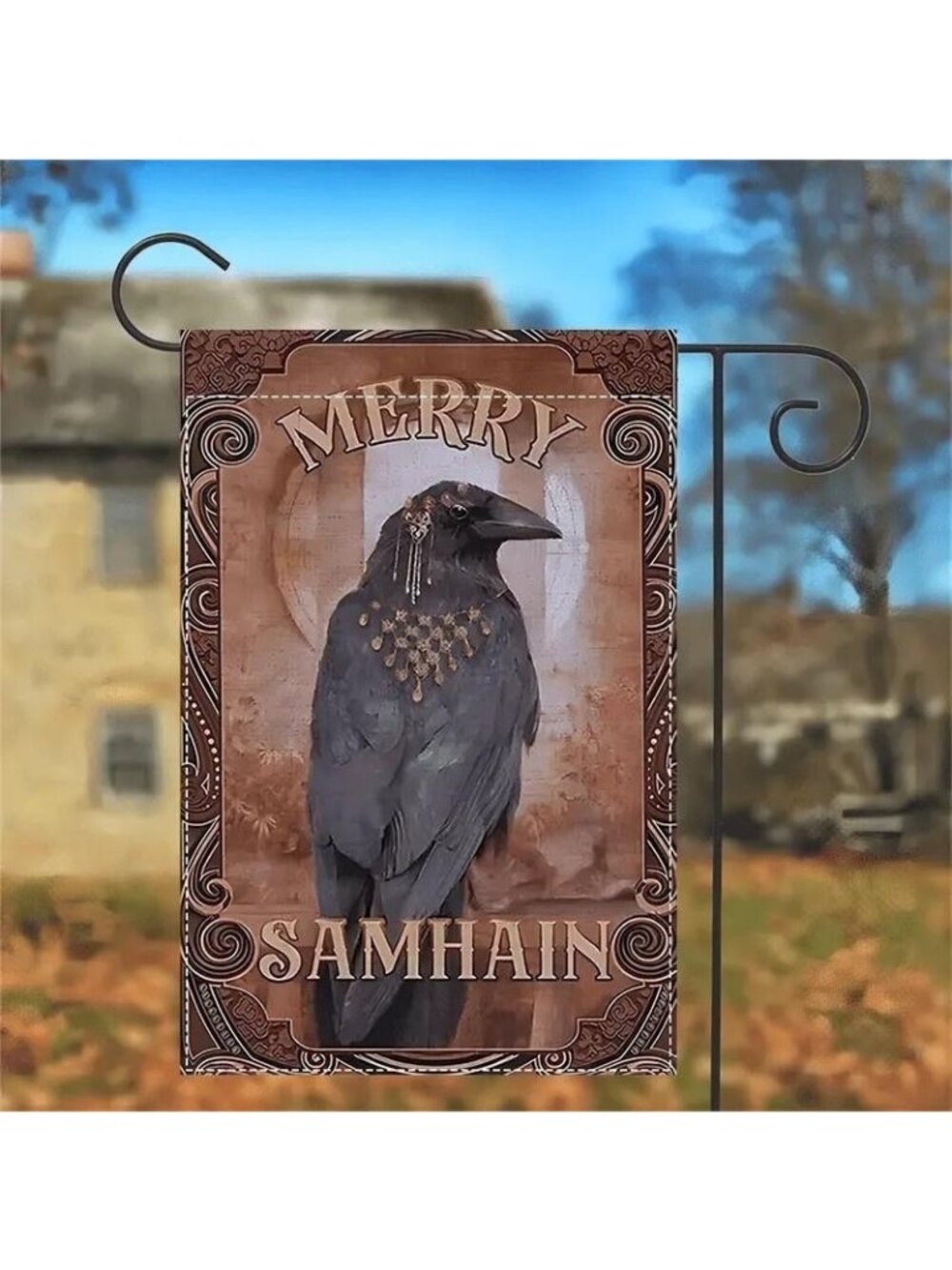 Merry Samhain Garden Flag Banner Decor